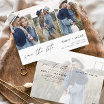 Postal Guardar la foto elegante de fecha 4 moderada moder<br><div class="desc">Paisaje moderno y elegante Horizontal Cuatro (4) Foto Guardar el imán Boda de fecha con tipografía de escritura con letras a mano. El imán para guardar la invitación de fecha incluye tipografía y moda de guiones y un diseño sencillo al que puede agregar su imagen personalizada de fotografía de compromiso....</div>