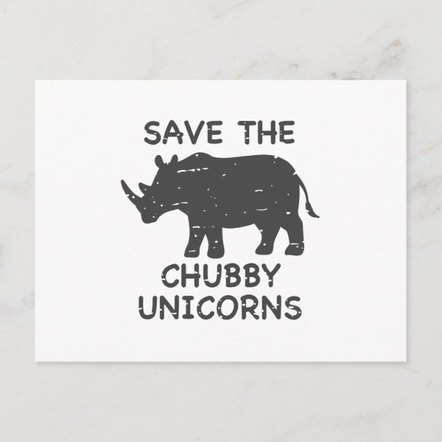 Postal Guardar los unicornios de chubby - Elija el color  (Anverso)