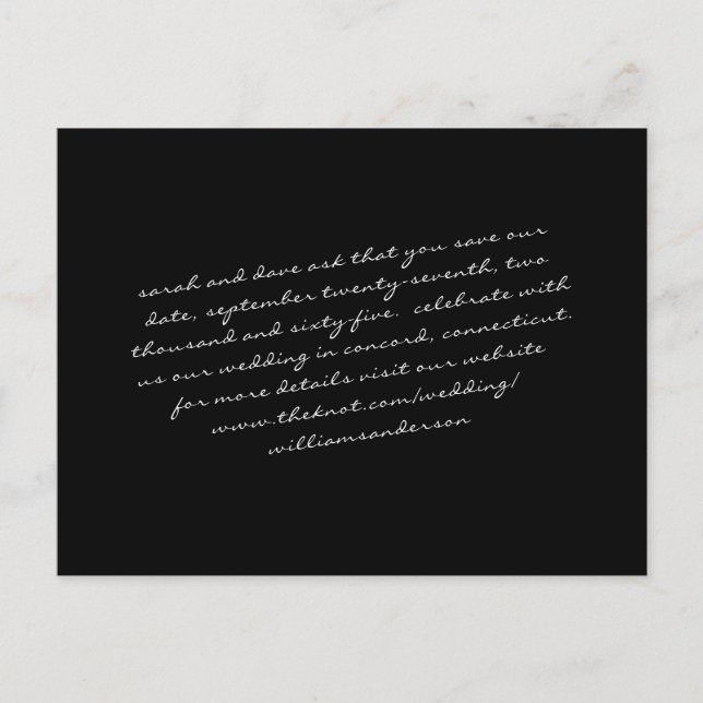 Postal Guardar nuestra fecha texto solo letra script mode (Anverso)