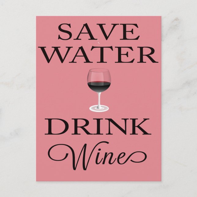 Postal Guardar vino para beber agua (Anverso)
