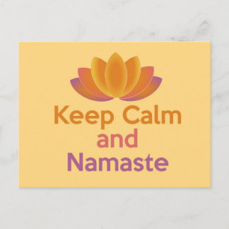 Postal Guarde la calma y Namaste - el zen, yoga, se