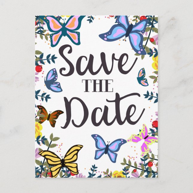 Postal Guarde las mariposas Date Vintage. (Anverso)