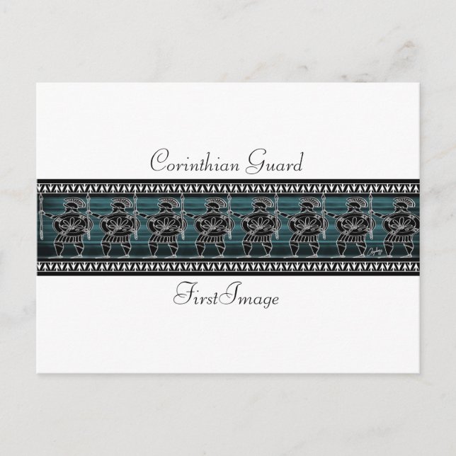 Postal Guardia de la figura negra griega (Anverso)