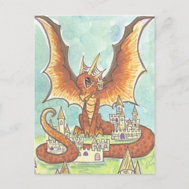 Postal Guardia del Castillo lindo Personalizado Dragon Fa (Anverso)