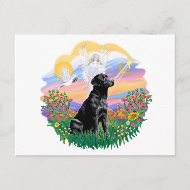 Postal Guardián - Labrador Retriever negro (Anverso)
