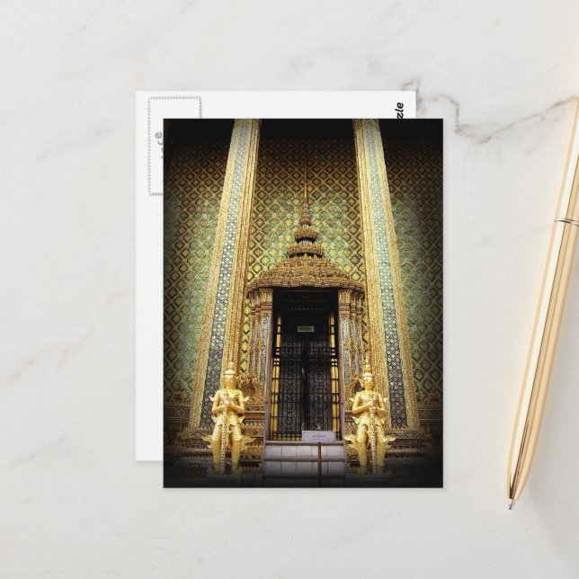 Postal Guardianes Del Palacio De Oro Foto De Tailandia (Anverso/Reverso In Situ)