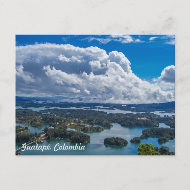 Postal Guatapé, Colombia (desde lo alto de Piedra del Peñ (Anverso)