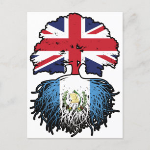 Postal Guatemala Bandera de raíces de árbol británico gua