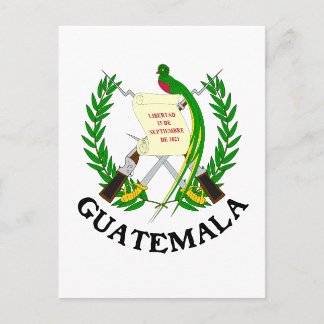 Postal GUATEMALA - emblema/bandera/escudo de armas/símbol (Anverso)