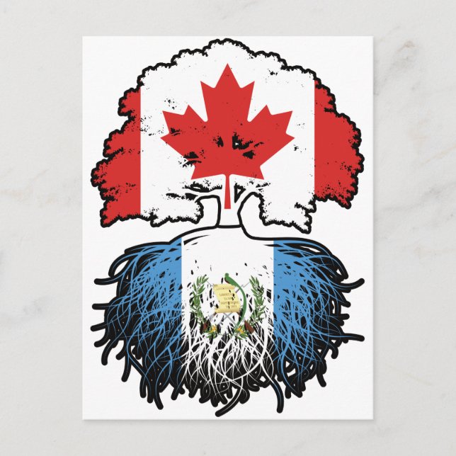 Postal Guatemala Raíces de árbol canadiense guatemalteco (Anverso)