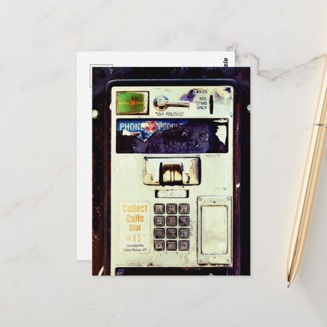 Postal GUAY Abandonó Payphone (Anverso/Reverso In Situ)