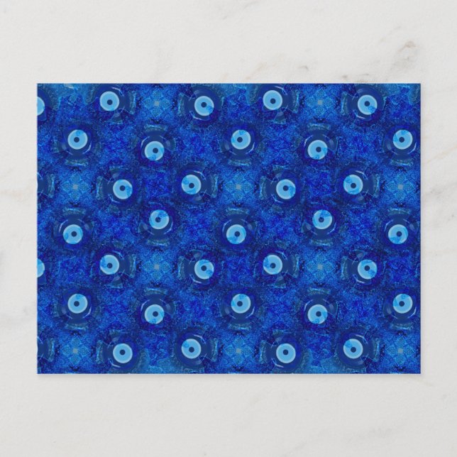 Postal Guay, arte digital moderno de patrón de ojos malva (Anverso)