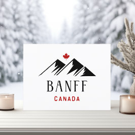 Postal Guay Banff Canada Mountains Maple Leaf color claro
