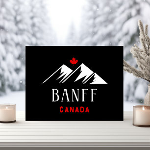 Postal Guay Banff Canada Mountains Maple Leaf color oscur