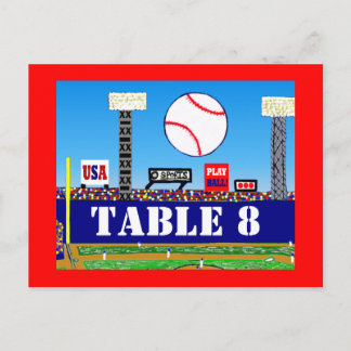 Postal Guay Baseball Sport Bar Mitzvah Table Number Card