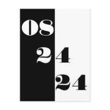 Guay Boda Fecha blanco y negro Guardar la fecha