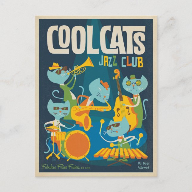 Postal Guay Cats Jazz (Anverso)