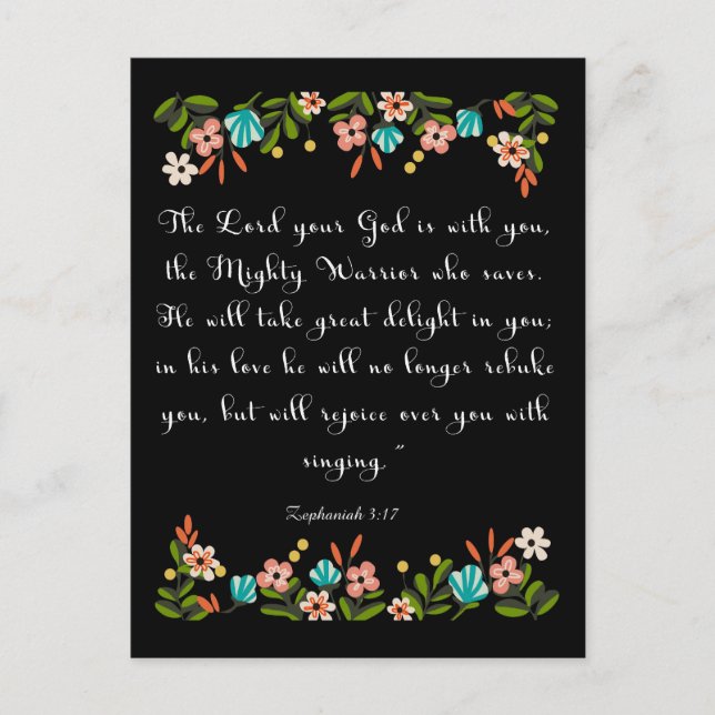 Postal Guay Christian Art Zephaniah 3:17 (Anverso)