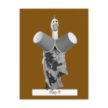 Postal Guay con café de pollo de goma