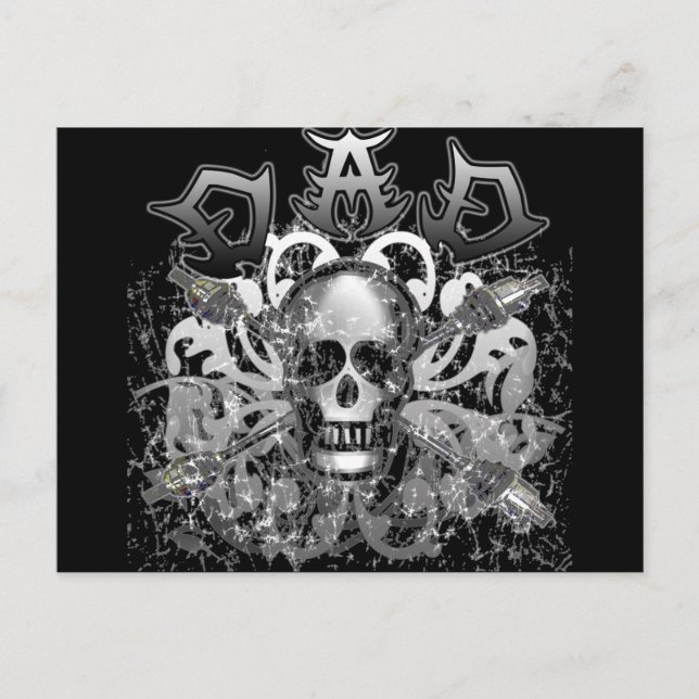 Postal Guay DAD con camisetas y regalos de estilo Metaliz (Anverso)