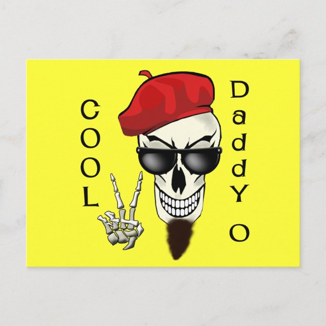 Postal Guay Daddy - O Beatnik Skull (Anverso)