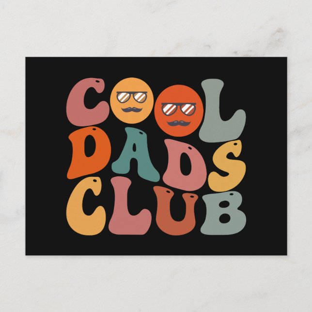 Postal Guay Dads Club Dad Día del Padre Retro Groovy (Anverso)