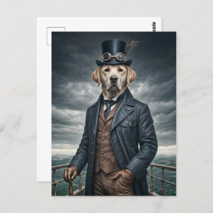 Postal Guay Elegant Victorian Steampunk Labrador Perro Ar