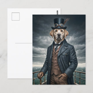 Postal Guay Elegant Victorian Steampunk Labrador Perro Ar