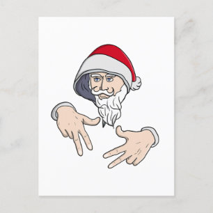 Postal Guay Gangsta Hip Hop Hand Rap Santa Claus