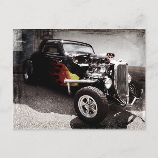 Postal Guay Grunge Flames Hot Rod (Anverso)