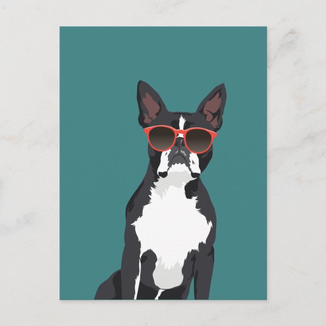 Postal Guay Hipster Black and White Boston Terrier (Anverso)