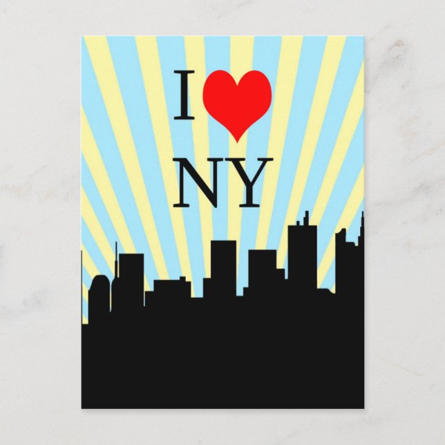 Postal Guay I Love Heart New York Design (Anverso)