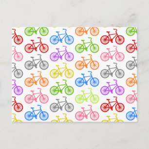 Postal Guay lindo patrón de bicicleta colorido sin costur