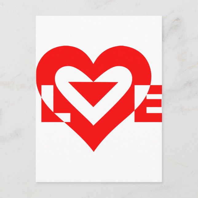 Postal Guay Love Graphic, rojo (Anverso)