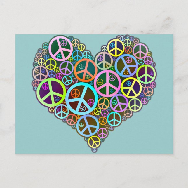 Postal Guay Peace Love Heart (Anverso)