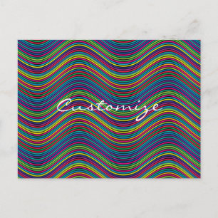 Postal Guay Resumen de arte de línea Wavy Thunder_Cove