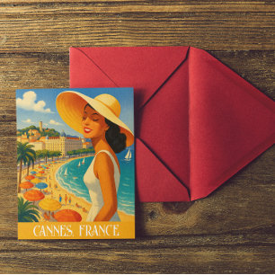 Postal Guay Retro Cannes Riviera Francesa