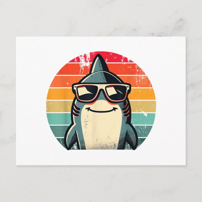 Postal Guay Retro Shark en gafas de sol 70s 80s 90s Graci (Anverso)
