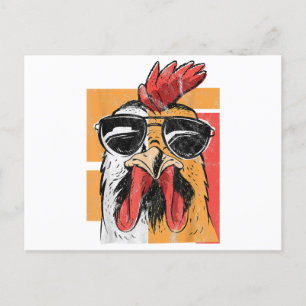 Postal Guay Rooster con gafas de sol Moda retro vintage