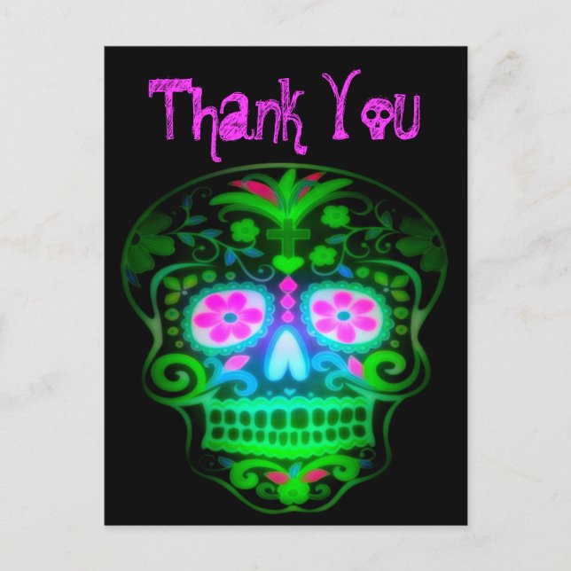 Postal Guay Spookone Sugar Skull Vintage Retro Art (Anverso)