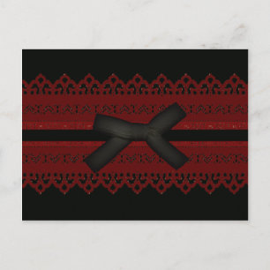 Postal Guay Steampunk Gótico Red Lace Black bow