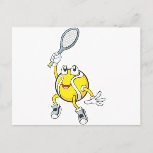 Postal Guay Tennis Ball Holding Racquet