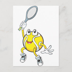 Postal Guay Tennis Ball Holding Racquet