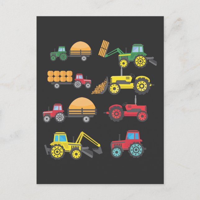 Postal Guay Tractor Drawing Farm Lover - Niño de la agric (Anverso)