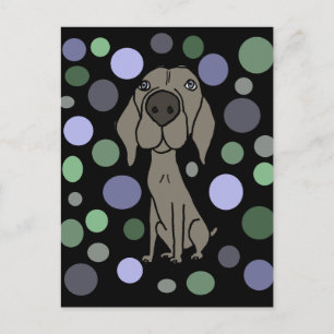 Postal Guay Weimaraner y Patrón Círculo Resumen de Arte