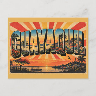 Postal Guayaquil Ecuador Ciudad del Río Arte Tropical