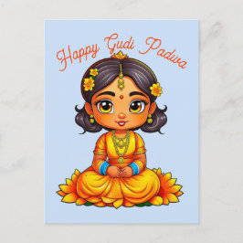 Postal Gudi Padwa Chibi Chica