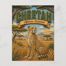 Postal Guepardo Sabana Africana POPCUT