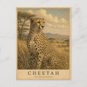 Postal Guepardo Sabana de África Oriental VINTAGE