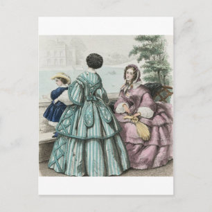 Postal Guerra Civil Antebellum Fashion Ladies Ball Gown